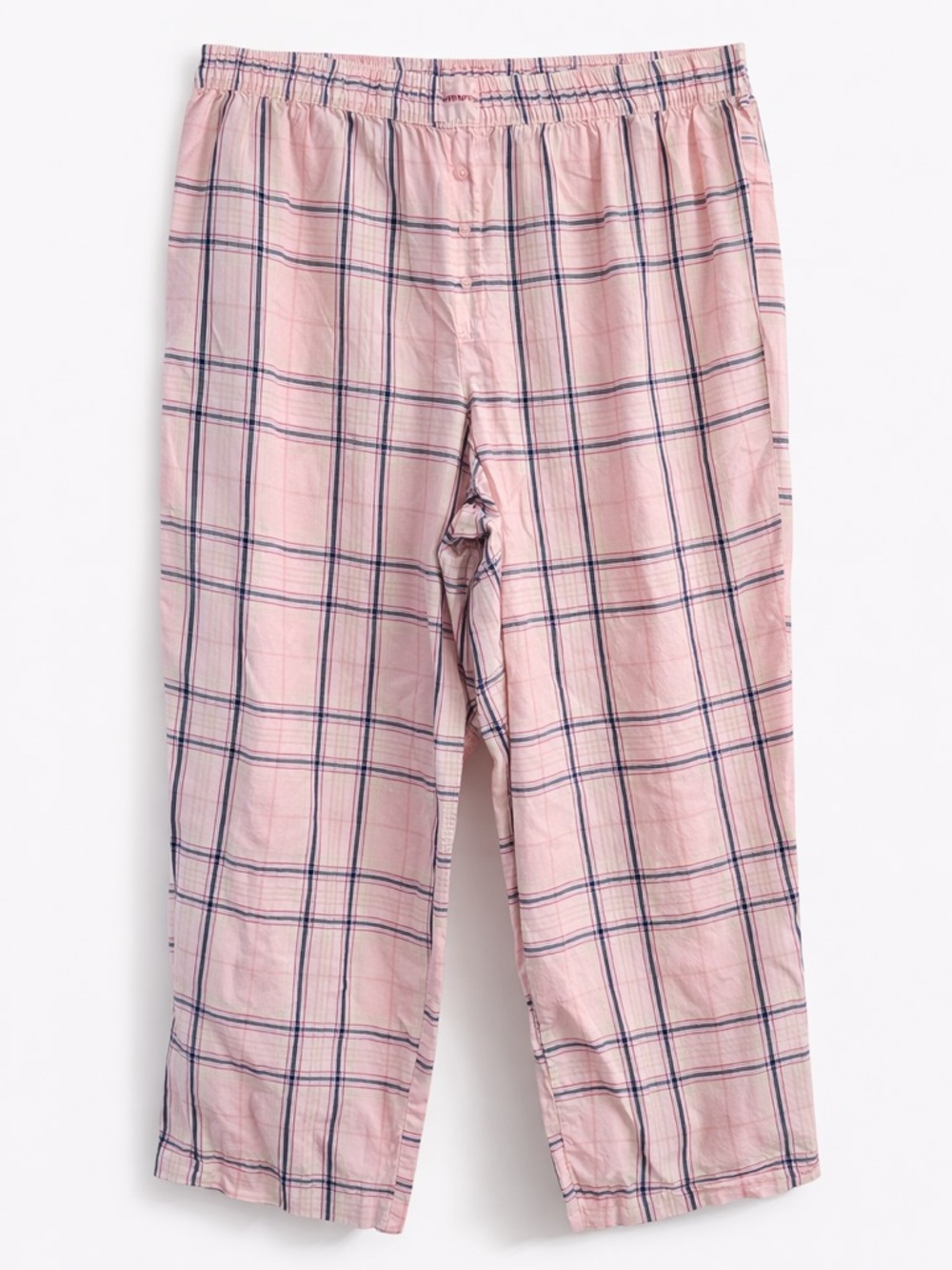 Joyspun Pajama Pants 3X Relaxed Fit Pink Plaid Cotton Lounge Sleepwear